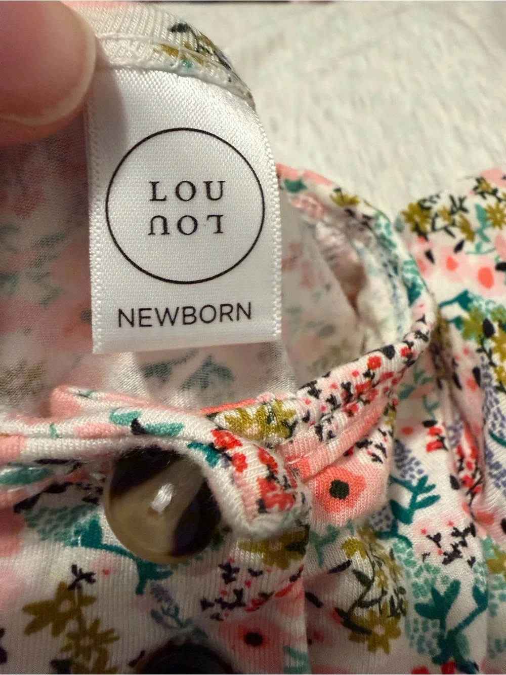Lou Lou and company Millie Floral Baby Footed top and bottoms newborn like new